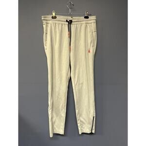 Spyder Jogger Sweatpants Men’s Large Beige Ankle Zip Elastic Waist
